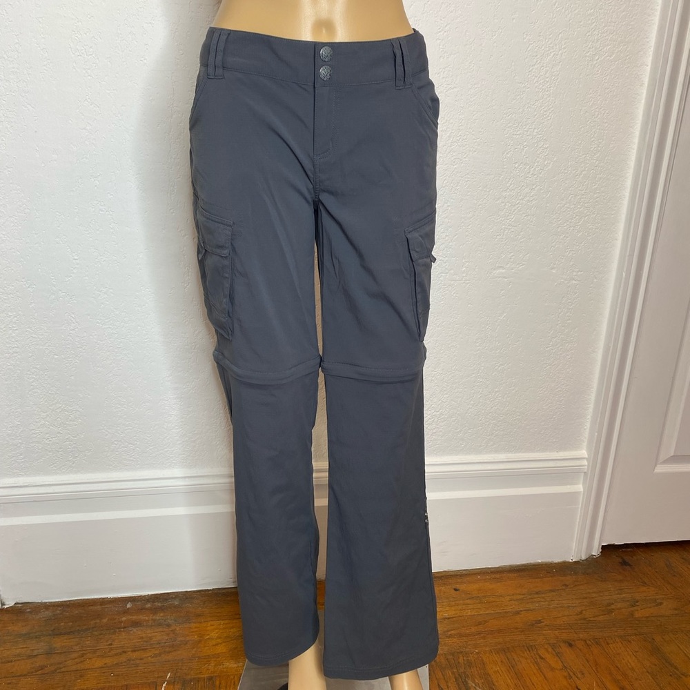 PrAna Sage Convertible Pants Womens Size 10 Gray Shorts Zip Off Shorts, Roll Up